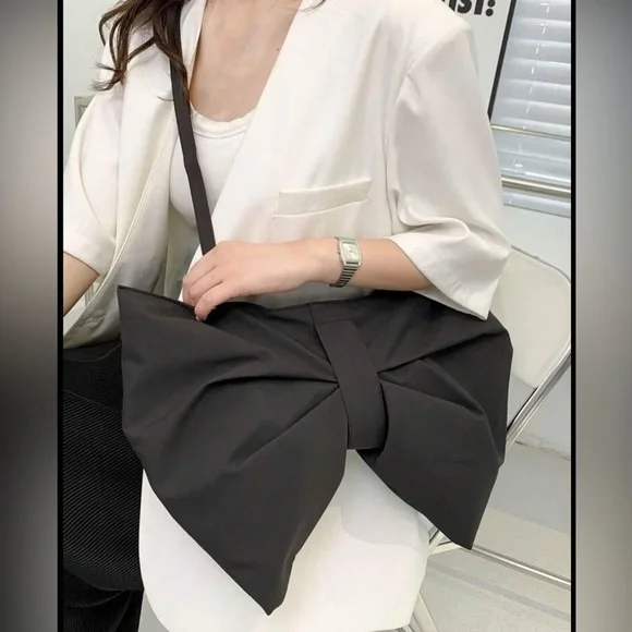 ✨Regal Unique Elegant Black Bow Tote Bag - Picture 5 of 6